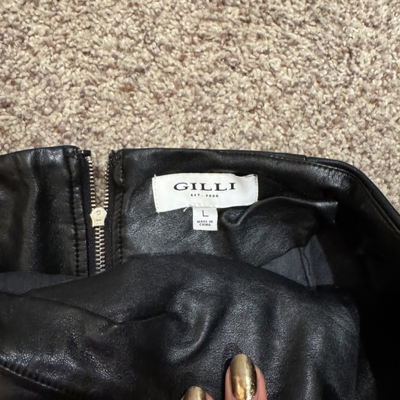 Gilli Black Faux Leather Skirt - Picture 2 of 3